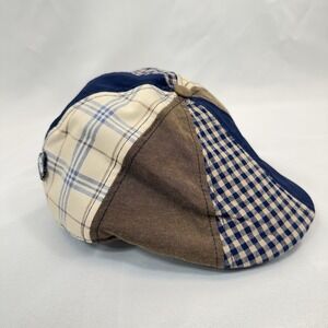 Boston Scally Triple Crown Cap Patchwork Plaid Brown Navy Small w/Pin SOLD OUT